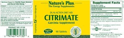 Photo of the Nature's Plus Citrimate label
