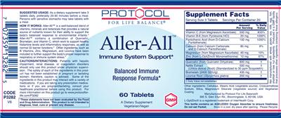 Photo of the Protocol For Life Balance Aller-All label