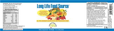 Photo of the IVL Institute For Vibrant Living Long Life Food Source label