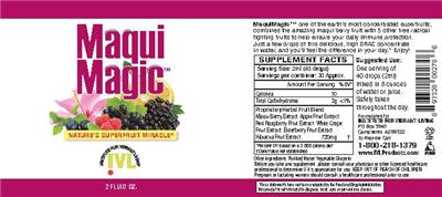 Photo of the IVL Institute For Vibrant Living Maqui Magic label