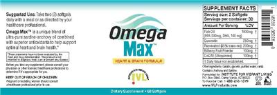 Photo of the IVL Institute For Vibrant Living Omega Max Softgels label