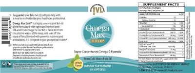Photo of the IVL Institute For Vibrant Living Omega Max Gold Lemon Flavor label