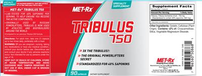 Photo of the MET-Rx Tribulus 750 label