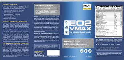 Photo of the MRI Endurance EO2 VMAX label