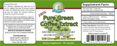 100% Pure Green Coffee Extract