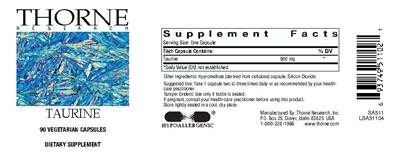 Product label for Taurine