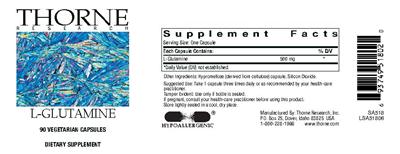 Photo of the Thorne Research L-Glutamine label