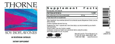 Product label for Soy Isoflavones