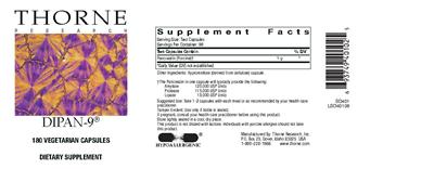 Photo of the Thorne Research Dipan-9 label