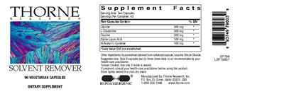 Photo of the Thorne Research Solvent Remover label