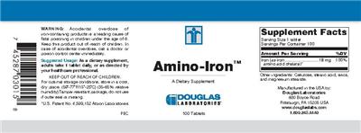 Photo of the Douglas Laboratories Amino-Iron label