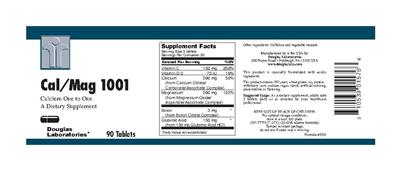 Photo of the Douglas Laboratories Cal/Mag 1001 Calcium One To One label