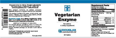 Photo of the Douglas Laboratories Vegetarian Enzyme label