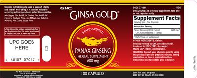 Standardized Panax Ginseng Herbal Supplement 600 mg