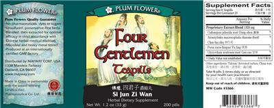 Photo of the Plum Flower Four Gentleman Teapills Si Jun Zi Wan label