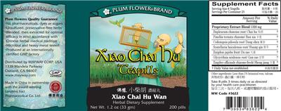 Photo of the Plum Flower Xiao Chai Hu Teapills Xiao Chai Hu Wan label