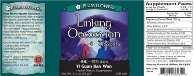 Photo of the Plum Flower Linking Decoction Teapills Yi Guan Jian Wan label