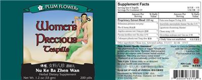 Photo of the Plum Flower Women's Precious Teapills Nu Ke Ba Zhen Wan label