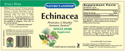 Photo of the Nature's Answer Echinacea Herb label