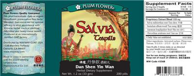 Photo of the Plum Flower Salvia Teapills Dan Shen Yin Wan label