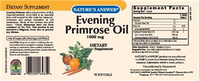 Photo of the Nature's Answer Evening Primrose Oil 1000 mg label