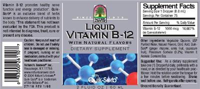 Photo of the Nature's Answer Liquid Vitamin B-12 With Natural Flavors label