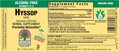 Hyssop Herb Alcohol-Free