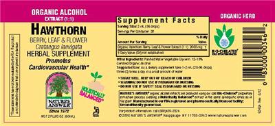 Photo of the Nature's Answer Hawthorn Berry, Leaf & Flower label