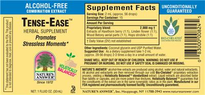 Photo of the Nature's Answer Tense-Ease label