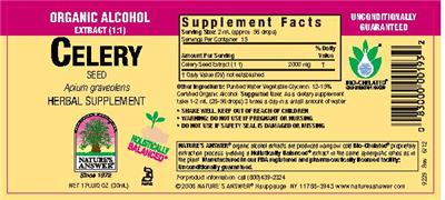 Photo of the Nature's Answer Celery Seed label