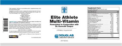 Photo of the Douglas Laboratories Elite Athlete Multi-Vitamin label