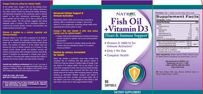 Photo of the Natrol Fish Oil + Vitamin D3 label