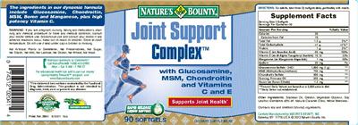 Product label for Joint Support Complex