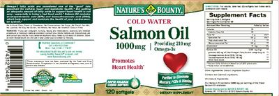 Photo of the Nature's Bounty Cold Water Salmon Oil 1000 mg label