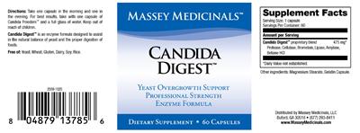 Photo of the Massey Medicinals Candida Digest label