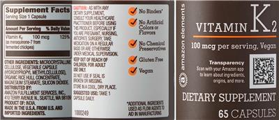 Vitamin K2 100 mcg