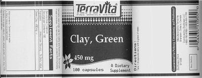 Photo of the TerraVita Clay, Green 450 mg label