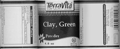 Photo of the TerraVita Clay, Green Powder label