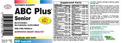 Photo of the Nature's Bounty ABC Plus Senior label