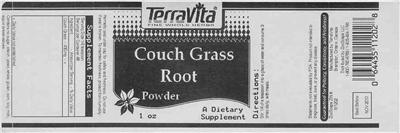 Photo of the TerraVita Couch Grass Root Powder label