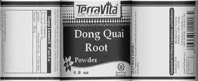 Photo of the TerraVita Dong Quai Root Powder label