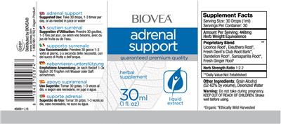 Photo of the BIOVEA Adrenal Support label