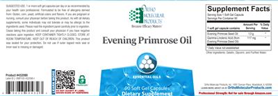 Photo of the Ortho Molecular Products Evening Primrose Oil label