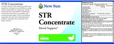 Photo of the New Sun STR Concentrate label