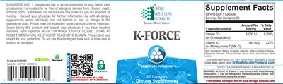 Photo of the Ortho Molecular Products K-Force label