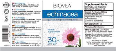 Photo of the BIOVEA Echinacea label
