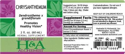 Photo of the Herbalist & Alchemist Chrysanthemum label