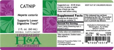 Photo of the Herbalist & Alchemist Catnip label