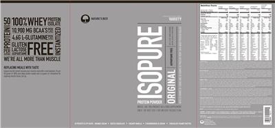 Photo of the Nature's Best Isopure Original Creamy Vanilla label