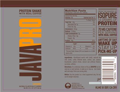 Photo of the Nature's Best Javapro Caramel label